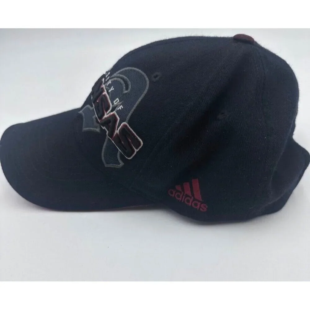 Adidas Hat University of Arkansas Strap‎ Back Script A Baseball Cap Black Red
